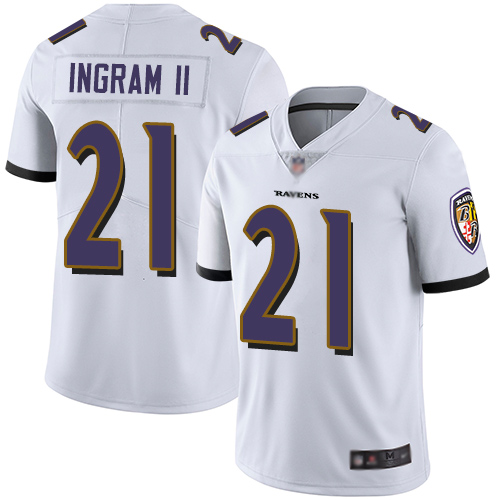 Baltimore Ravens Limited White Men Mark Ingram II Road Jersey NFL Football 21 Vapor Untouchable